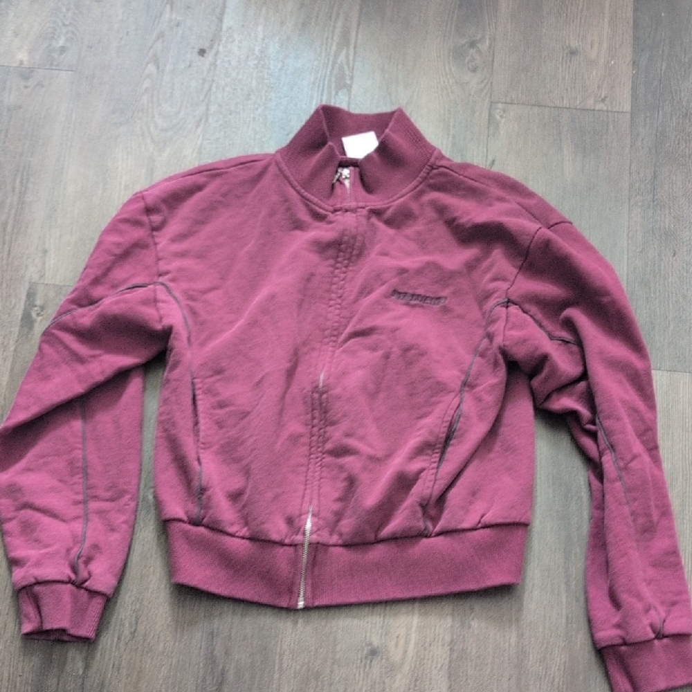 Stylish Women's Burgundy Bomber Jacket